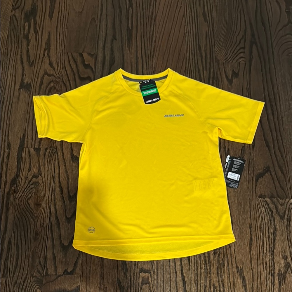 Brand new Bauer Yellow Athletic Dry fit Tee